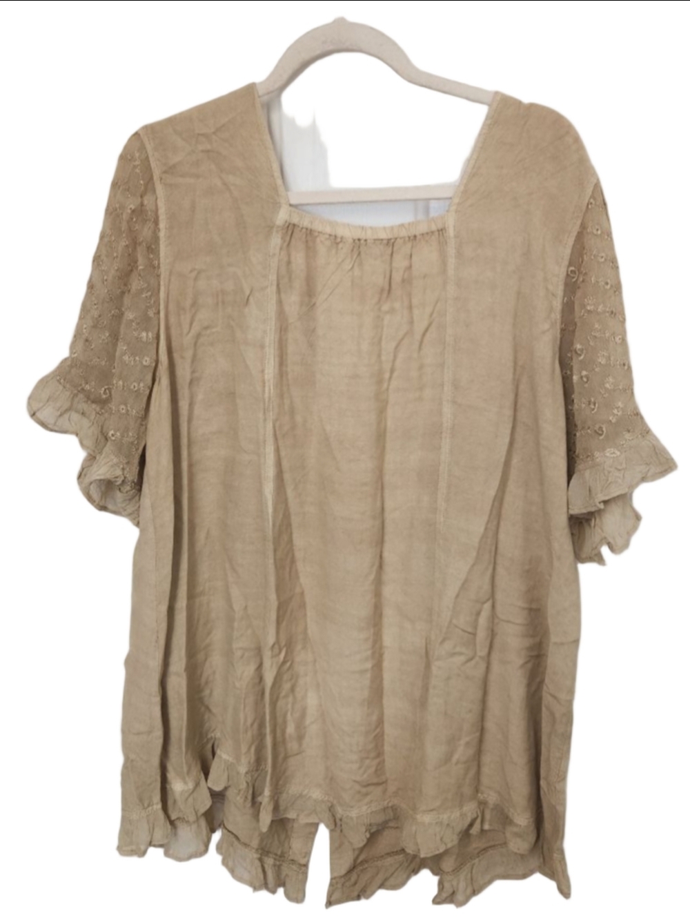 Roaman Beige Embroidered Tunic Top Plus Size 22W - Picture 3 of 10